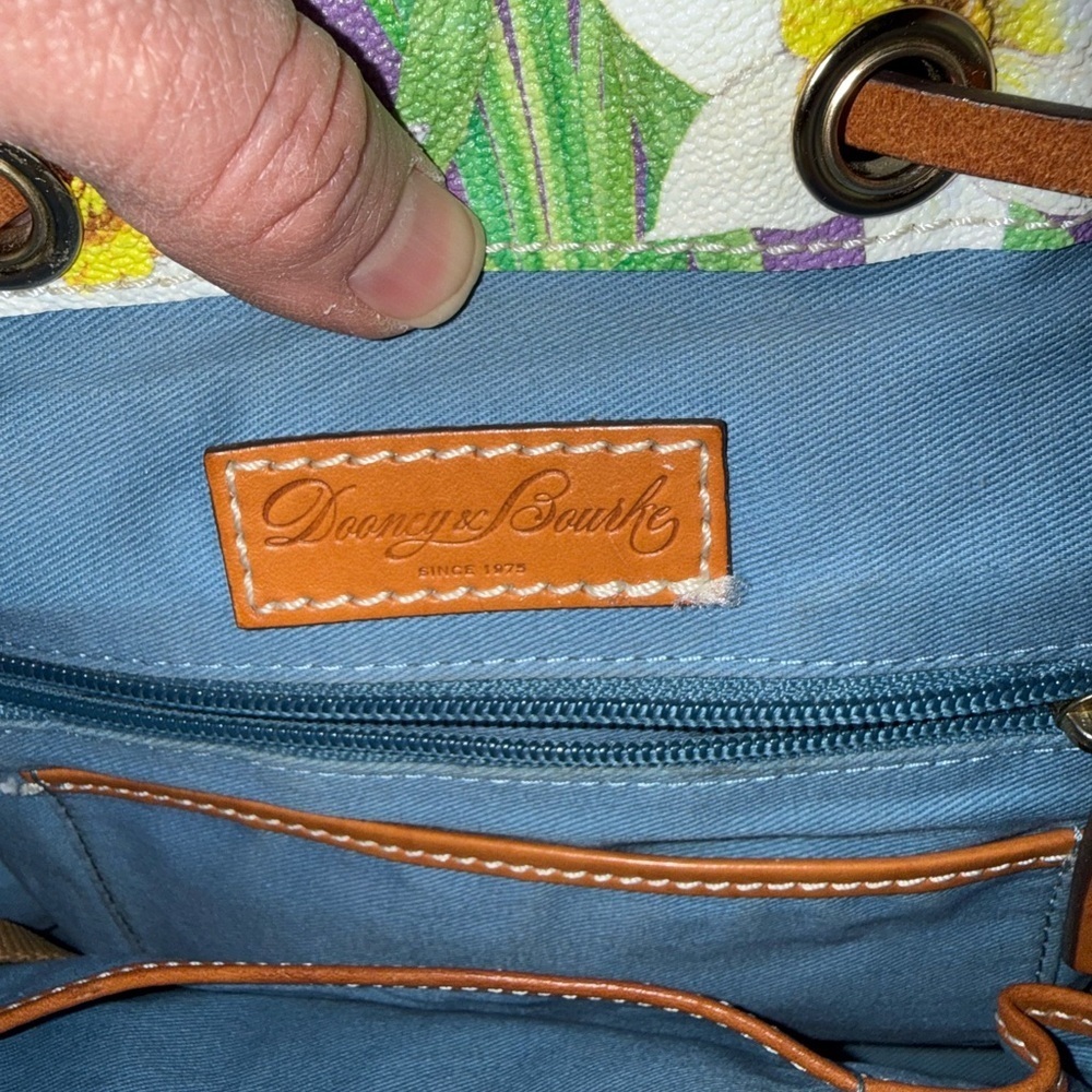 Dooney & Bourke Lavender Daffodil Botanical Collection Drawstring Purse - Picture 12 of 12